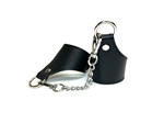 Черные гладкие кожаные наручники Black Phoenix - фото 1432702