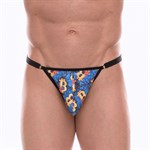 Синие мужские трусы-тонги с разноцветным принтом 378172 - фото 871970 Синие мужские трусы-тонги с разноцветным принтом 378172 - фото 871970