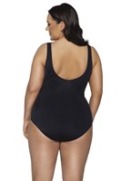 Слитный купальник с растительным принтом в верхней части 379609