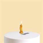 Золотистая свеча для торта в виде фаллоса - 4,5 см. - фото 1434172