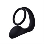 Черное эрекционное кольцо с анальной пробкой «Оки-Чпоки» - фото 1434236