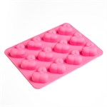 Ярко-розовая силиконовая форма для льда с фаллосами - фото 1434438