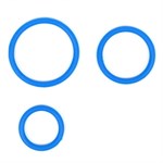 Набор из 3 синих эрекционных колец «Оки-Чпоки» - фото 1434484