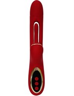 Красный вибратор с тройной стимуляцией Tornado G-Hit - 24,5 см. - фото 1435057