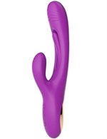 Фиолетовый ударный вибратор-кролик G-Hit - 24 см. - фото 1435065