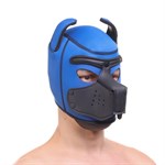 Синяя неопреновая БДСМ-маска Puppy Play - фото 1434248