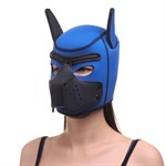 Синяя неопреновая БДСМ-маска Puppy Play - фото 1434250