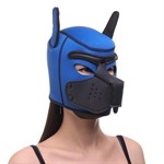 Синяя неопреновая БДСМ-маска Puppy Play - фото 1434251