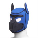 Синяя неопреновая БДСМ-маска Puppy Play - фото 1434253