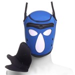 Синяя неопреновая БДСМ-маска Puppy Play - фото 1434255