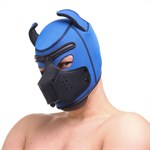 Синяя неопреновая БДСМ-маска Puppy Play - фото 1434246