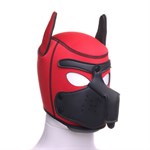 Красная неопреновая БДСМ-маска Puppy Play - фото 1434280
