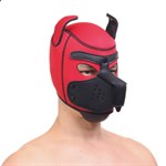 Красная неопреновая БДСМ-маска Puppy Play - фото 1434272