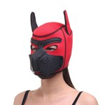 Красная неопреновая БДСМ-маска Puppy Play - фото 1434274