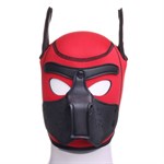 Красная неопреновая БДСМ-маска Puppy Play - фото 1434278