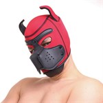 Красная неопреновая БДСМ-маска Puppy Play - фото 1434270