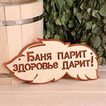 Двухслойная табличка «Баня парит - здоровье дарит» (30х16 см) 384747 - фото 785276