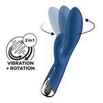 Синий вибратор-кролик с ротацией Spinning Rabbit 1 - 20 см. - фото 1434333