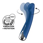 Синий вибратор для G-стимуляции Spinning G-Spot 1 - 17 см. - фото 1434354