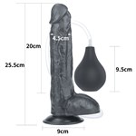 Черный фаллоимитатор-гигант с грушей 10 Squirt Extreme Dildo - 25,5 см. - фото 1435275