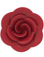 Красная анальная пробка с ограничительным основанием в виде розы - фото 1435173