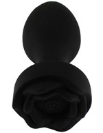 Черная анальная вибропробка Rose с пультом ДУ - 9 см. - фото 1435179