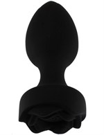 Черная анальная вибропробка Rose с пультом ДУ - 9 см. - фото 1435180