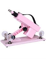 Розовая секс-машина с проводным пультом и 5 насадками - фото 1435478