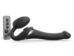 Черный безремневой страпон Multi Orgasm Size S с клиторальной стимуляцией - фото 1435604