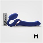 Синий безремневой страпон Multi Orgasm Size M с клиторальной стимуляцией - фото 1435617