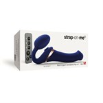 Синий безремневой страпон Multi Orgasm Size M с клиторальной стимуляцией - фото 1435618