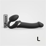 Черный безремневой страпон Multi Orgasm Size L с клиторальной стимуляцией - фото 1435629
