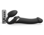 Черный безремневой страпон Multi Orgasm Size L с клиторальной стимуляцией - фото 1435628