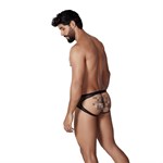 Черные трусы-джоки с ажурными вставками Urge Jockstrap 398362 - фото 57951