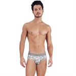 Серые мужские трусы-брифы с растительным принтом Grace Classic Brief 398470 - фото 68860