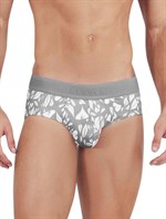 Серые мужские трусы-брифы с растительным принтом Grace Classic Brief 398470 - фото 656097