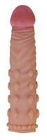 Телесная насадка-фаллос Super-Realistic Penis - 18 см. - фото 1390901