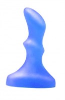 Синий гелевый плаг изогнутой формы - 10 см. - фото 143126