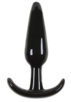 Гладкая черная анальная пробка Jelly Rancher T-Plug Smooth - 10,9 см. - фото 143146