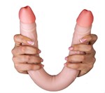 Двусторонний фаллоимитатор из неоскин - 49 см. 40535