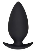 Большая черная силиконовая анальная пробка - 10,5 см. - фото 257641