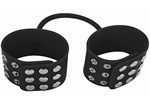 Черные силиконовые наручники с заклепками - фото 143452