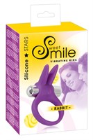 Фиолетовое эрекционное кольцо с вибрацией Smile Rabbit - фото 74944