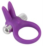 Фиолетовое эрекционное кольцо с вибрацией Smile Rabbit - фото 74940