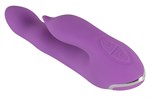 Фиолетовый вибромассажёр для внутренней и наружной стимуляции Purple Vibe G-Spot - 20 см. - фото 157575