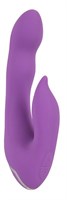 Фиолетовый вибромассажёр для внутренней и наружной стимуляции Purple Vibe G-Spot - 20 см. - фото 157572