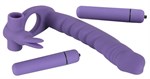 Фиолетовая насадка на пенис для двойной стимуляции Los Analos - 16 см. - фото 47575