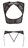 Чарующий кружевной комплект: топ и трусики-стринг с пажами - фото 247886
