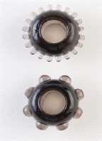 Набор из 2 эрекционных колец с различным рельефом - фото 143623