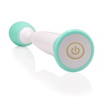 Изогнутый вибростимулятор с виброголовкой цвета ментола - фото 248442